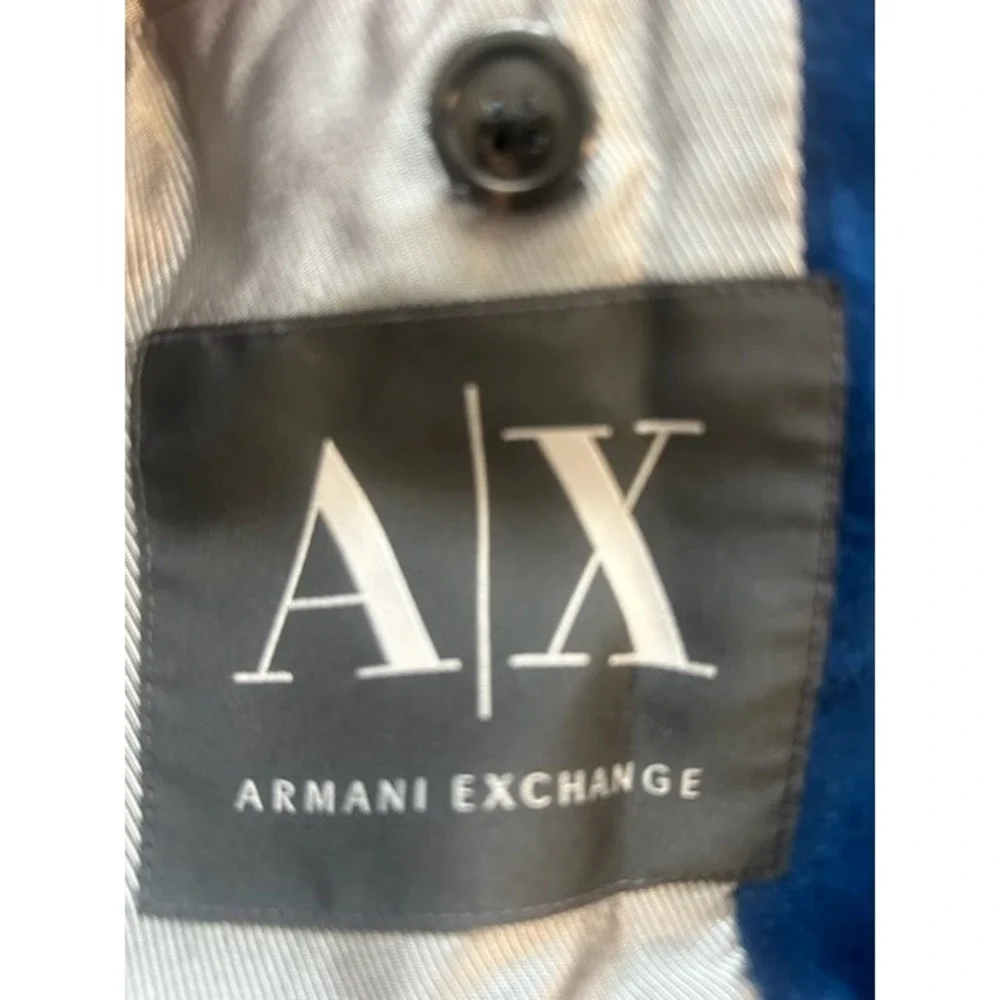 Armani Exchange Blazer Men's Size Small Royal Blue Velvet Sport‎ Coat Jacket